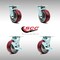 Service Caster 5 Inch SS Poly on Aluminum Swivel Caster Set with Roller Bearings 2 Brakes SCC SCC-SS30S520-PAR-2-TLB-2 - alternate 2